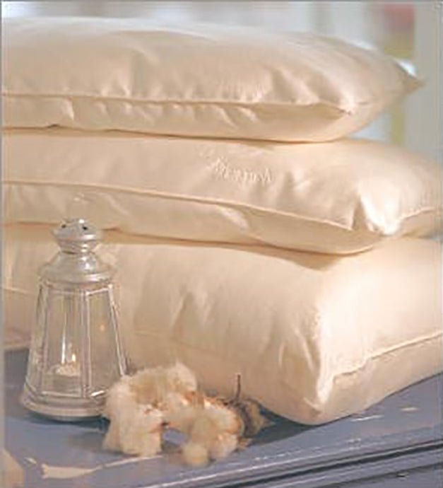 Kapok Filled Organic Cotton Pillows Zip Closure - Vegan
