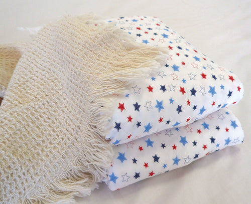 Organic Cotton Receiving Blanket Knit Stars