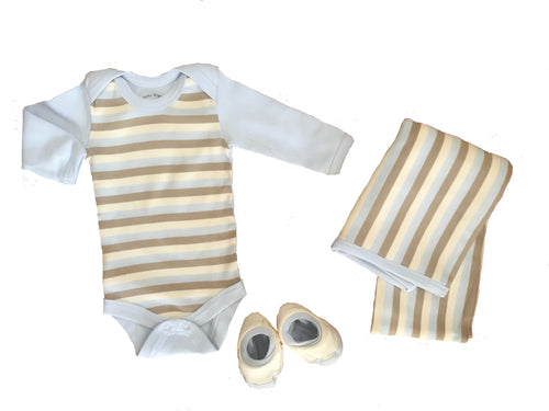 Organic Cotton Striped Bodysuits