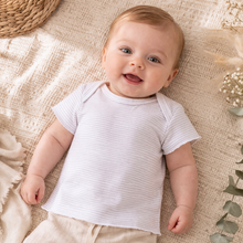 Load image into Gallery viewer, Organic Cotton Infant Short Sleeve Tee Lavender Stripe