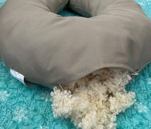 Nursing Pillow Organic Cotton and Woolie Bolus EcoWool