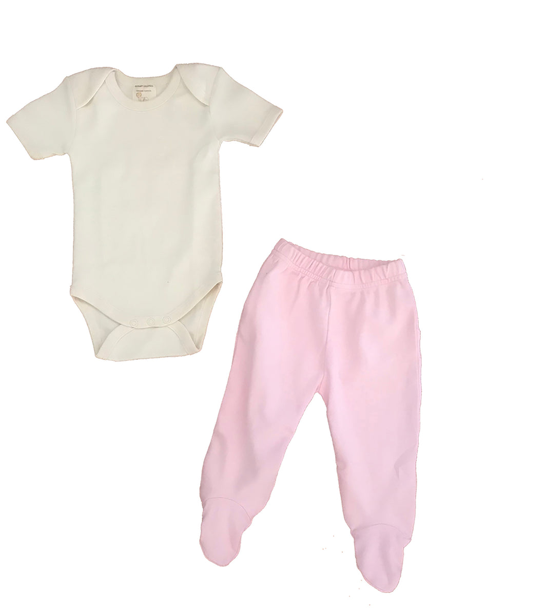 Organic Cotton Baby Set - Tee, Footed pant, Onesie