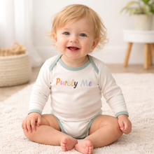 Load image into Gallery viewer, Organic Cotton Long Sleeved Onesie/Bodysuit Fun Prints