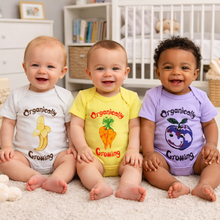 Load image into Gallery viewer, Organic Cotton Short Sleeved Onesie/Bodysuit 6-12m Organically Growing
