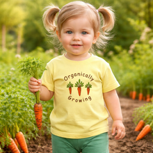 Load image into Gallery viewer, Organic Baby Tee 1-2 year - Yellow Carrots