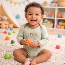 Load image into Gallery viewer, Organic Cotton Long Sleeved Onesie/Bodysuit Fun Prints