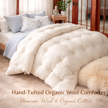 Load image into Gallery viewer, GOTS Certified Wool Filled Organic Cotton Comforters