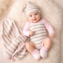 Load image into Gallery viewer, Organic Cotton Pink/Khaki Layette - newborn to 6 months