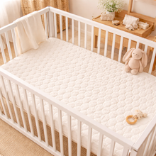 Load image into Gallery viewer, Baby Organic Cotton Quilted Mattress Pad - Machine Wash/Dry