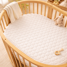 Load image into Gallery viewer, Baby Organic Cotton Quilted Mattress Pad - Machine Wash/Dry