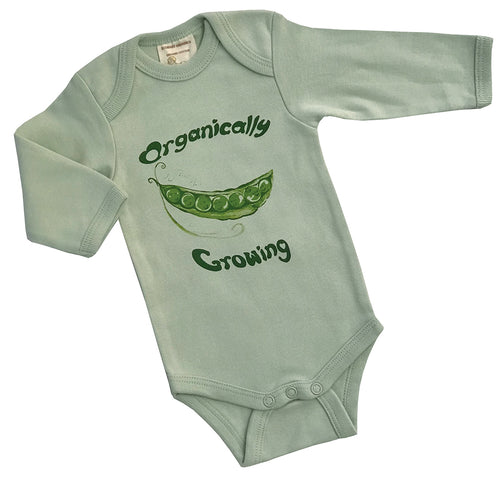 Organic Cotton Long Sleeved Onesie/Bodysuit - Organically Growing