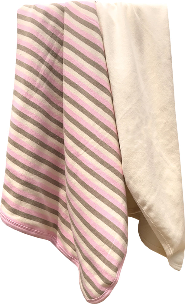 Organic Cotton Baby Blanket Pink/Khaki/Natual