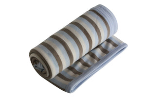 Receiving Blanket Blue Stripe - Organic Cotton Double Layer