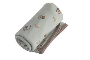 Organic Cotton Premium Receiving Blanket Sage Monkey