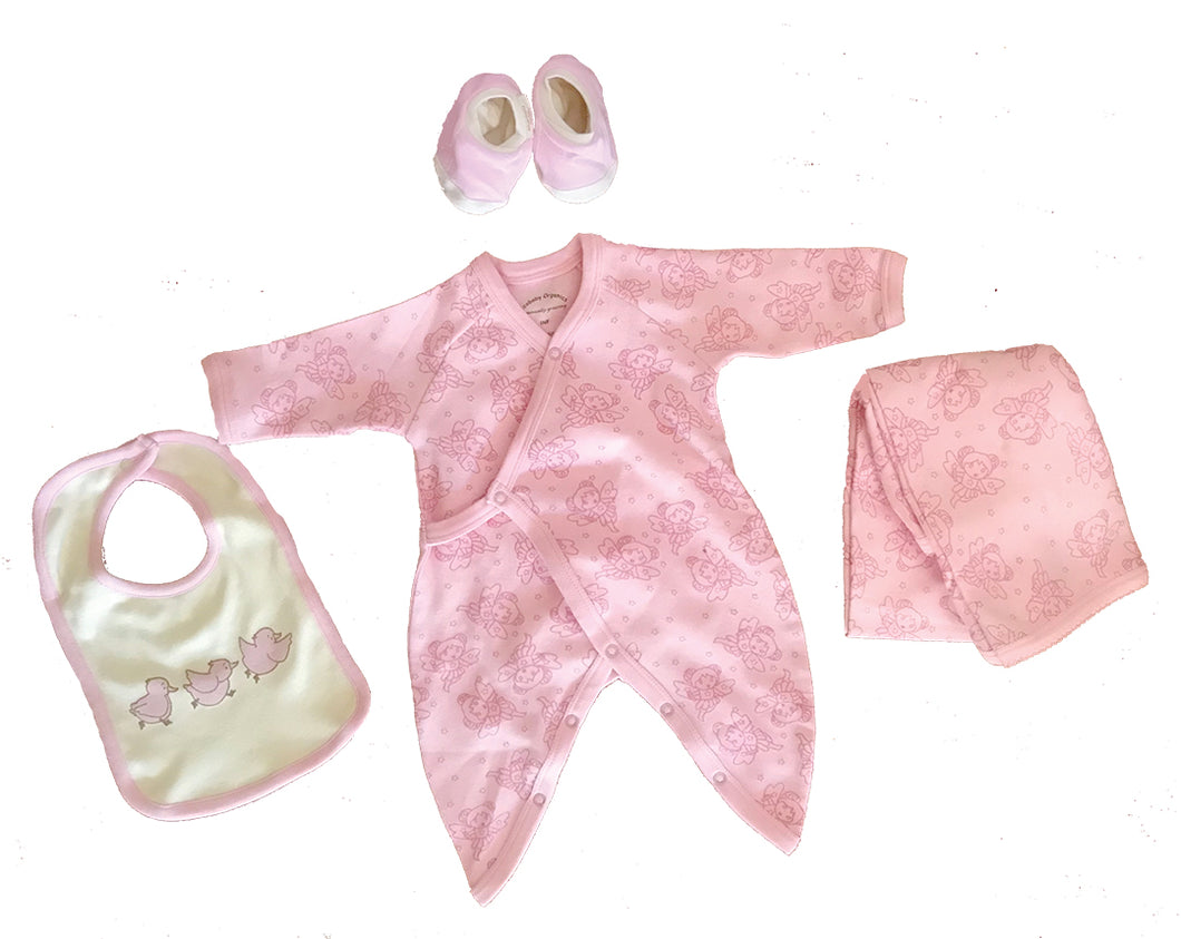 Organic Cotton Layette Set Pink Fairy