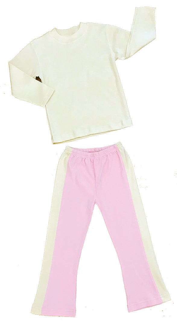 Organic Cotton Pink Yoga Pant and Tee 5/6, 7/8 year