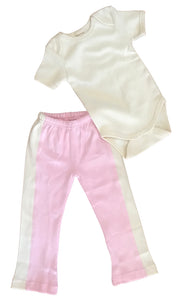 Organic Cotton Pink Yoga Pant and Bodysuit 6-12m