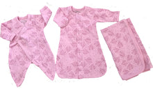 Load image into Gallery viewer, Organic Cotton Layette Set Pink Fairy Blanket, Kimono, Gown
