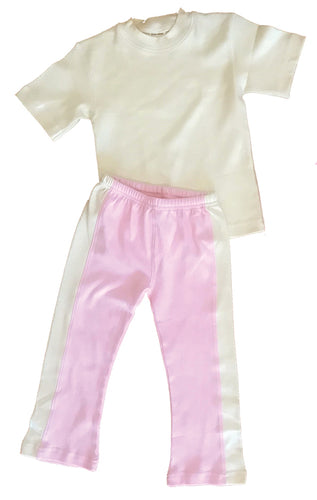 Organic Cotton Pink Yoga Pant and Tee 18-24m