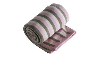 Receiving Blanket Pink Stripe - Organic Cotton Double Layer